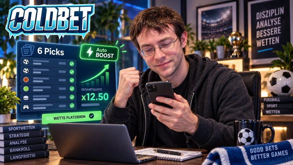 Coldbet Sportwetten Acca Boost bei einer Sechser-Kombiwette
